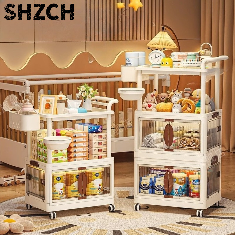 Baby Nursery Cart - عربة تخزين متعددة الطبقات لمستلزمات الأطفال،