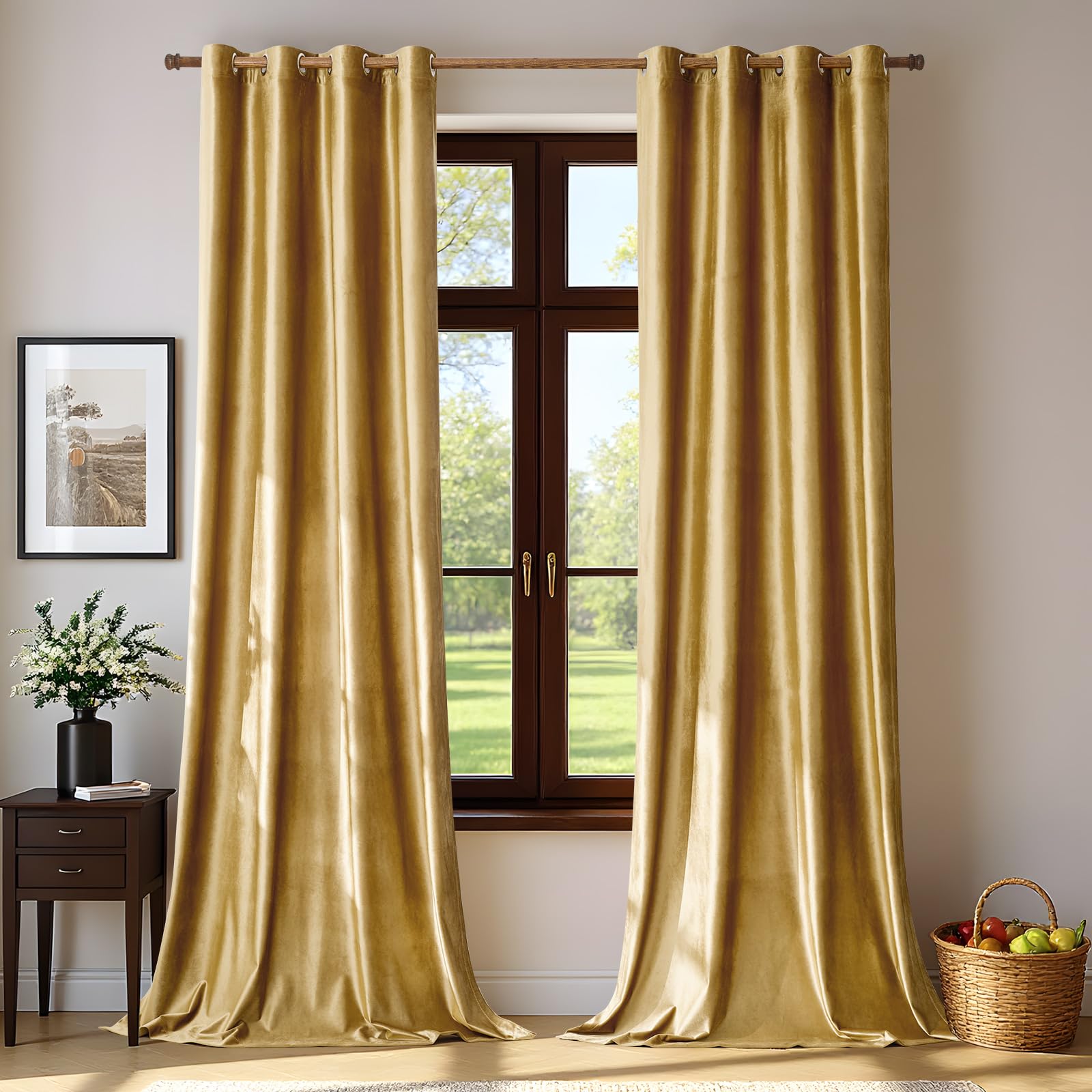 Blackout Curtain Nursery - ستائر مخملية ذهبية لغرفة المعيشة ستائر
