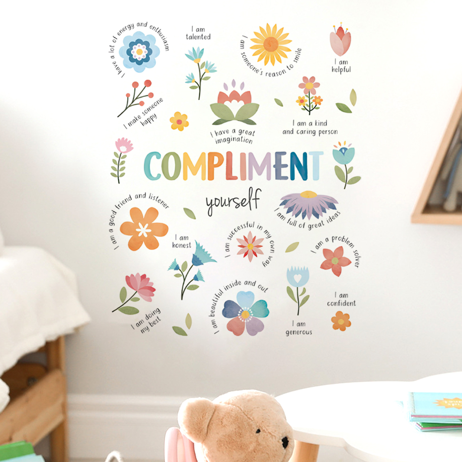 Baby Nursery Quotes Wall Art - ملصقات جدارية ملونة بعبارات ملهمة باللغة