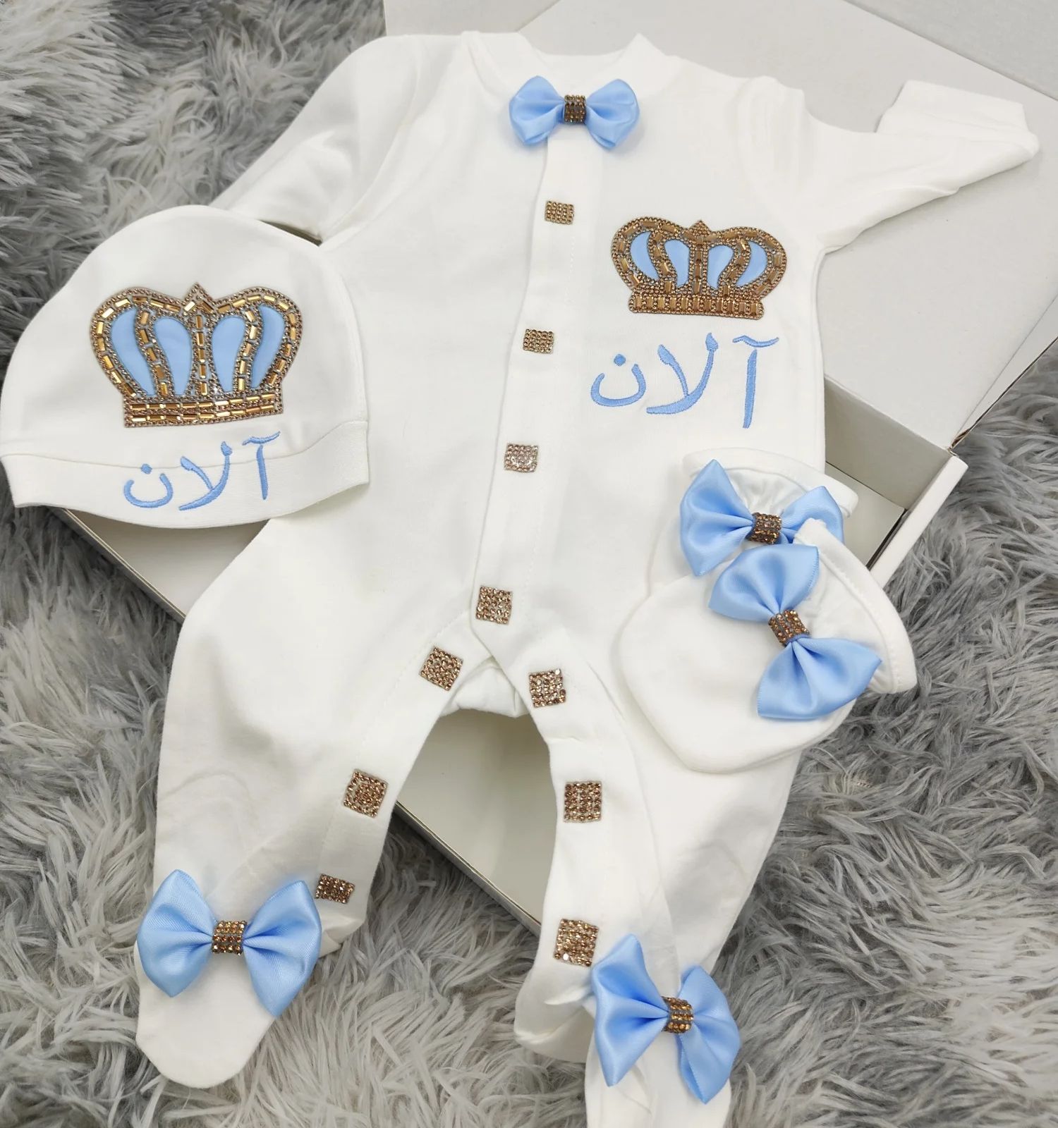 Baby Nursery Outfits - Dollbling لؤلؤي تاج Onederful بوهو الحضانة