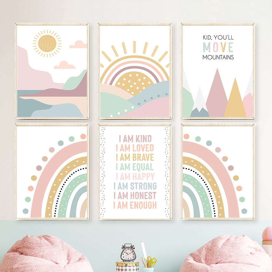 Baby Nursery Quotes Wall Art - ملصقات جدارية نورديكية بوهيمية بتصميم قوس