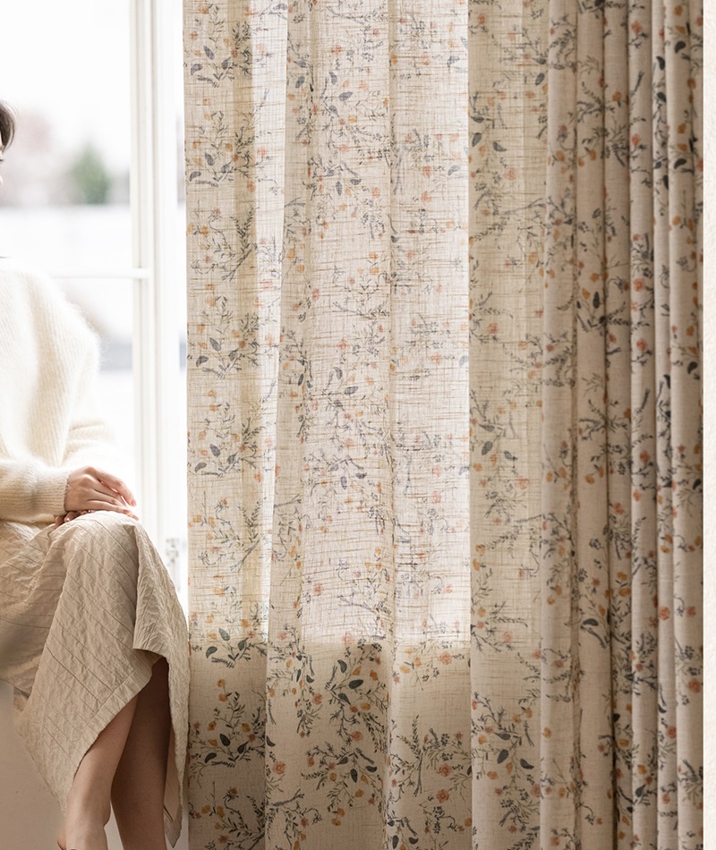 Blackout Curtain Nursery - ستائر قطنية مطبوعة من الكتان لغرفة