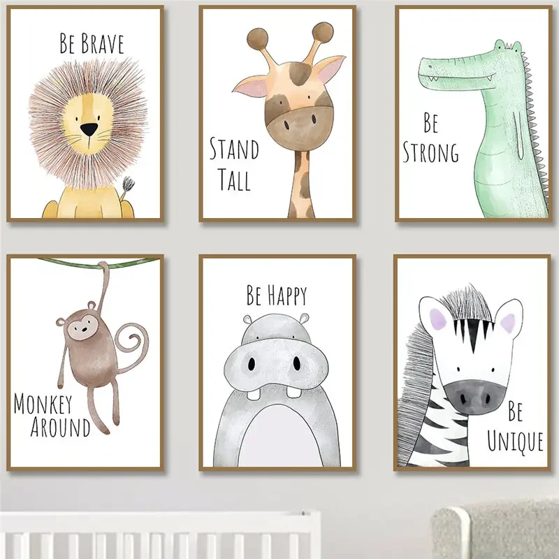 Baby Nursery Quotes Wall Art - لوحات فنية جدارية لغرفة الأطفال برسومات