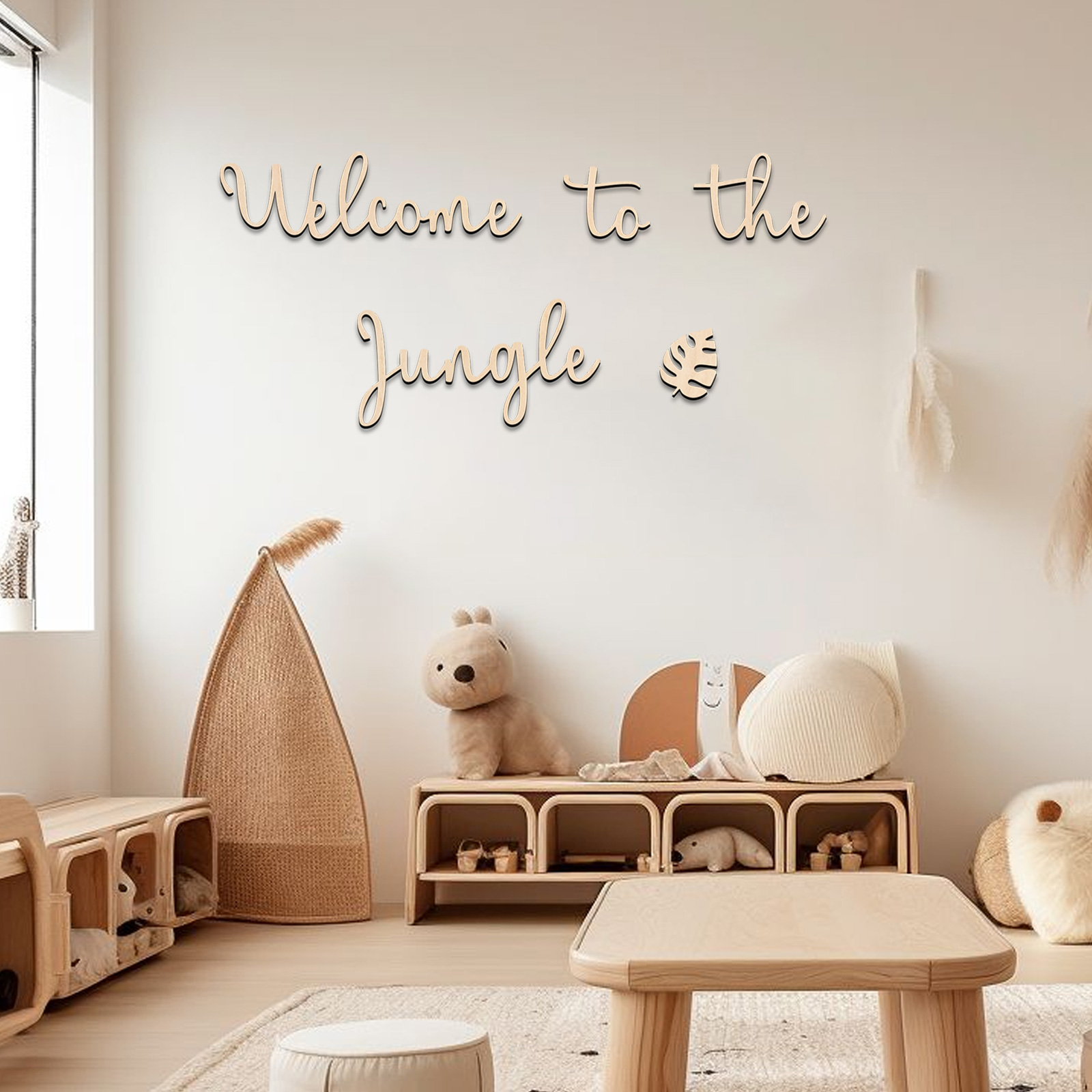 Baby Nursery Artwork - مرحبًا بكم في علامة الغابة الخشبية