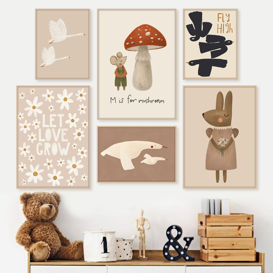 Baby Nursery Frames - بوهو الكرتون ملصقات أرنب الماوس أوزة
