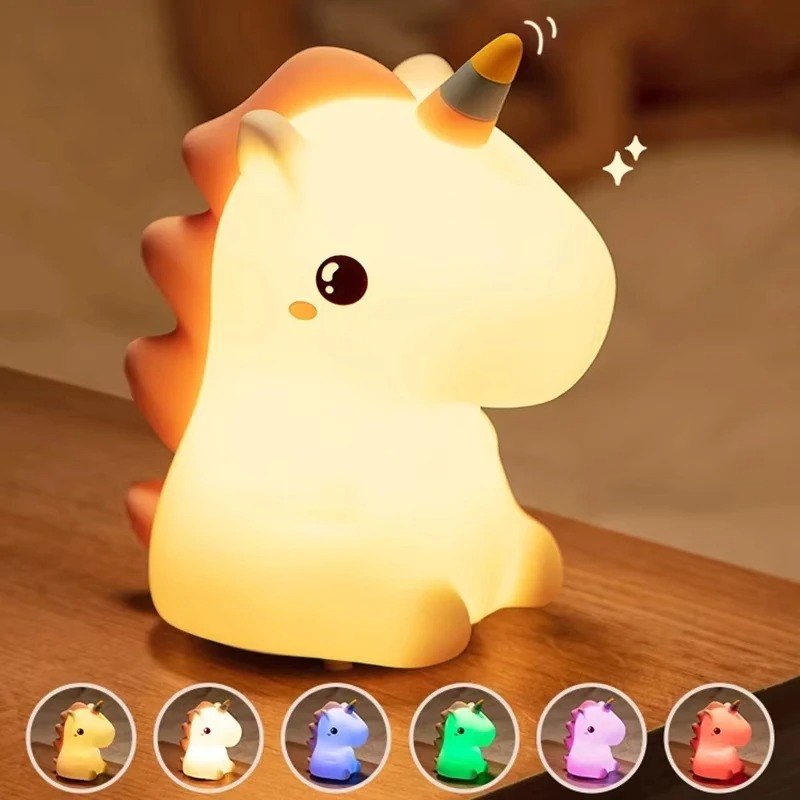Baby Unicorn Nursery - مصباح ليلي LED على شكل وحيد