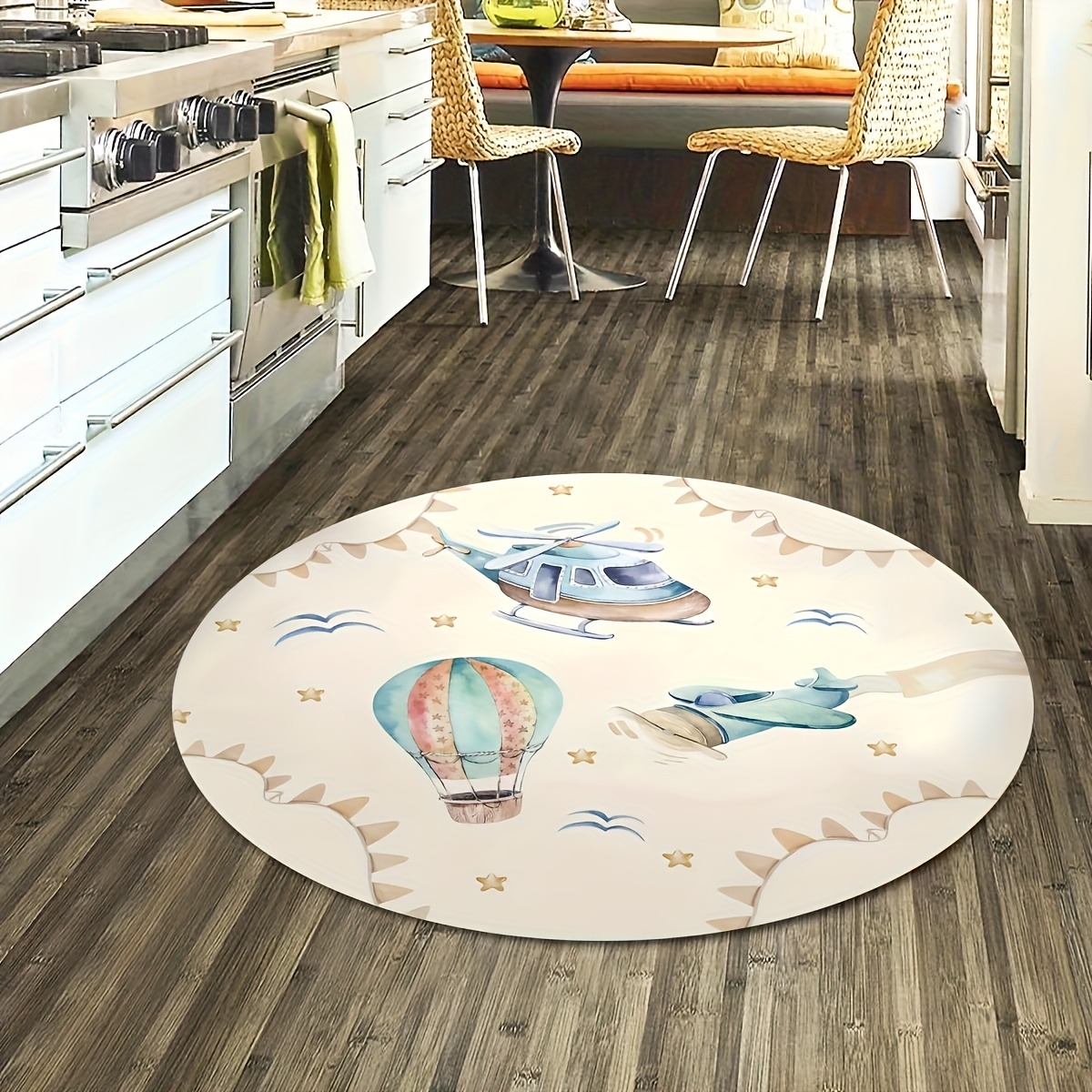 سجادة لعب دائرية بتصميم منطاد  - مراجعة Baby Nursery Hot Air Balloon وسعره