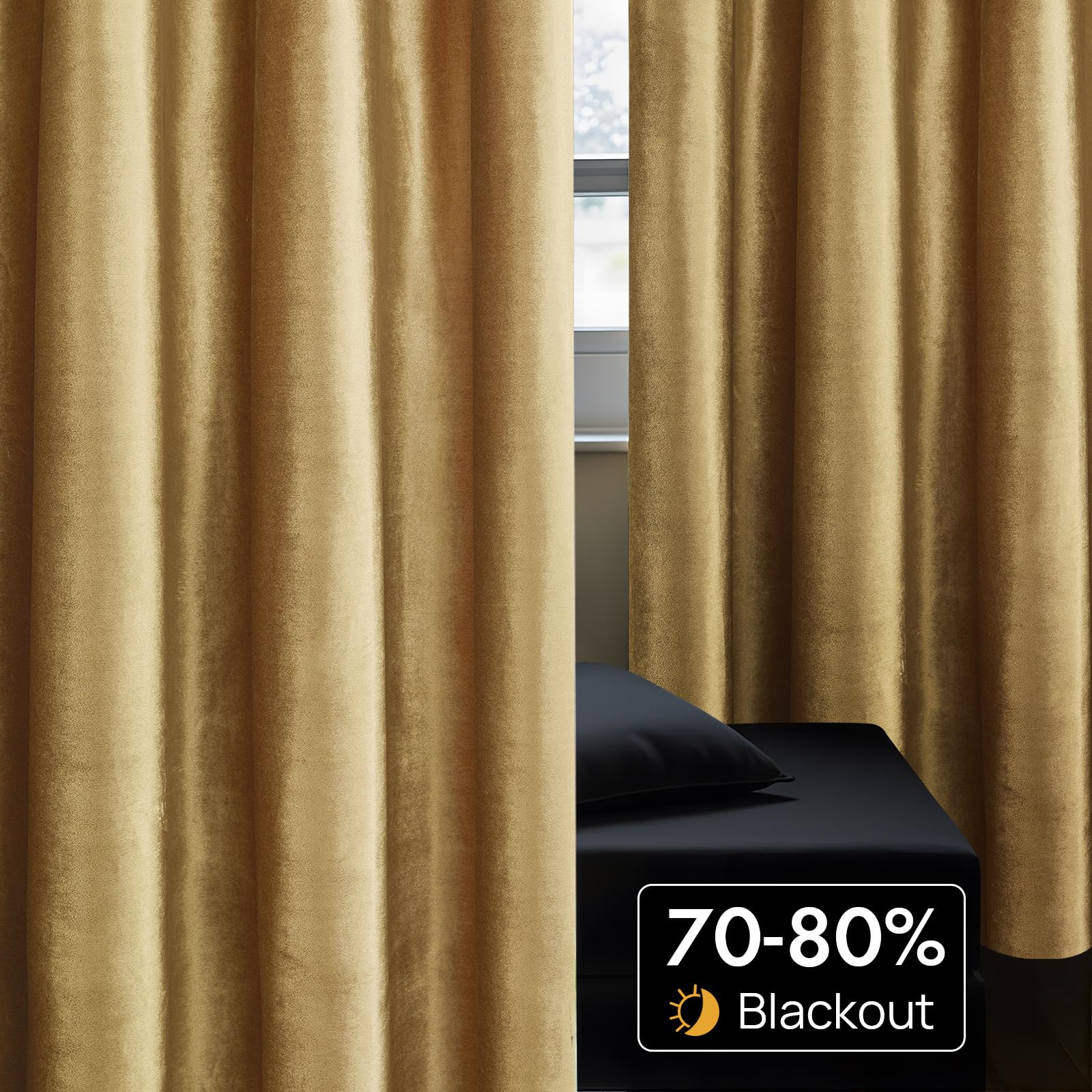 ستائر مخملية ذهبية لغرفة المعي - مراجعة Blackout Curtain Nursery وسعره
