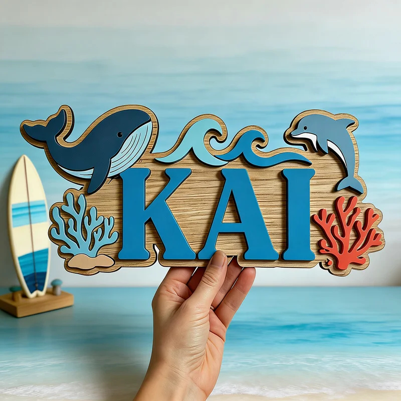 لافتة خشبية مخصصة بتصميم الحيت - مراجعة Baby Nursery Themes وسعره