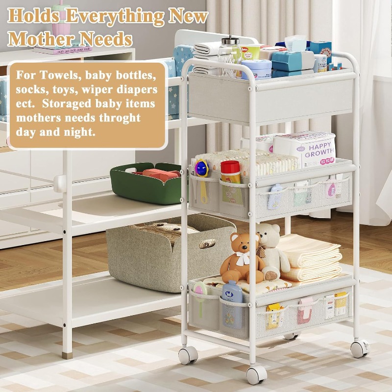 عربة حفاضات متحركة بثلاثة مستو - مراجعة Baby Nursery Cart وسعره