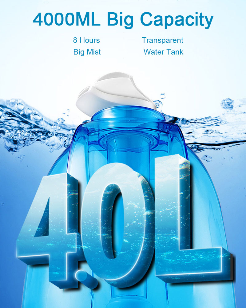 4000 مللي مرطب الهواء المنزلي  - مراجعة Baby Nursery Humidifier وسعره