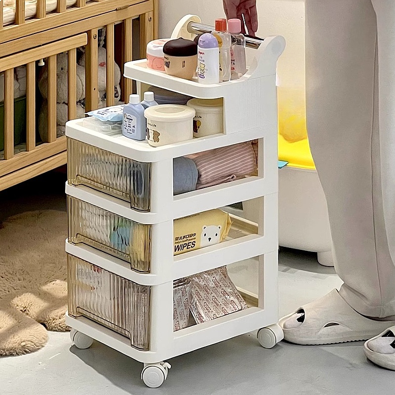 عربة تخزين متحركة بثلاثة طبقات - مراجعة Baby Nursery Cart وسعره