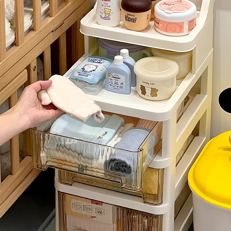 عربة تخزين متحركة بثلاثة طبقات - مراجعة Baby Nursery Cart وسعره