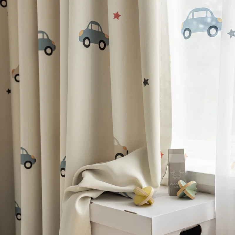 كارتون لطيف طباعة نمط السيارة  - مراجعة Blackout Curtain Nursery وسعره