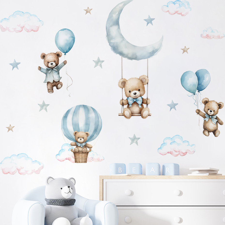 ملصقات حائط على شكل سحابة منطا - مراجعة Baby Nursery Hot Air Balloon وسعره