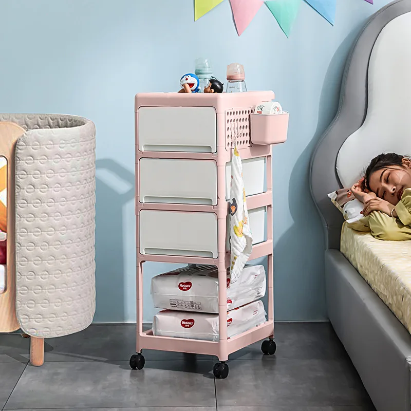 عربة تخزين متنقلة بلون كريمي،  - مراجعة Baby Nursery Cart وسعره
