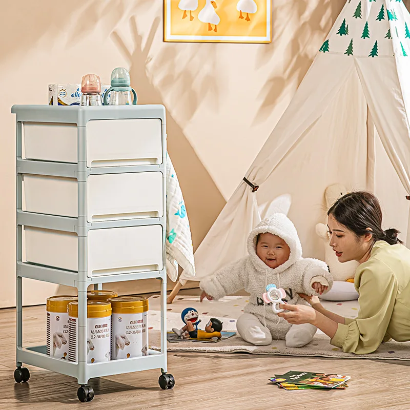 عربة تخزين متنقلة بلون كريمي،  - مراجعة Baby Nursery Cart وسعره