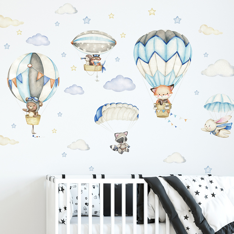 ملصقات حائط على شكل منطاد الهو - مراجعة Baby Nursery Artwork وسعره