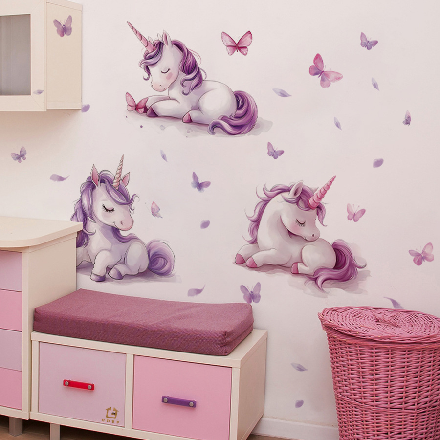 ملصق حائط على شكل فراشة من الف - مراجعة Baby Unicorn Nursery وسعره