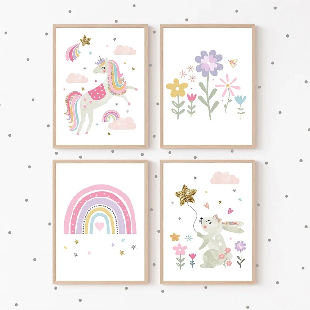 لوحة فنية جدارية لغرفة الأطفال - مراجعة Baby Unicorn Nursery وسعره
