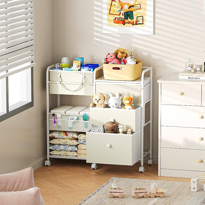 منظم حفاضات الأطفال ذو سعة كبي - مراجعة Baby Nursery Cart وسعره