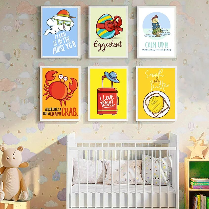 لوحات فنية جدارية كرتونية لطيف - مراجعة Baby Nursery Quotes Wall Art وسعره