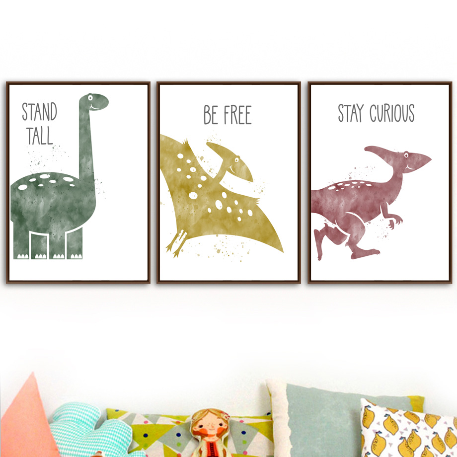 لطيف ديناصور الكرتون الحيوان إ - مراجعة Baby Nursery Quotes Wall Art وسعره
